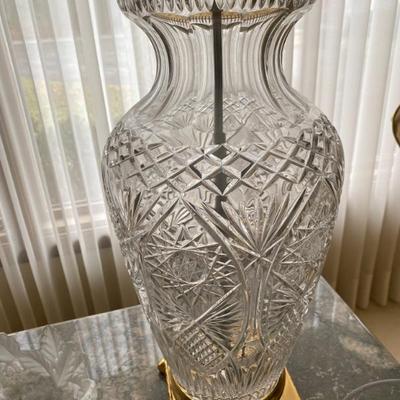 Vintage 1970's Waterford Cut Crystal Table Lamp
