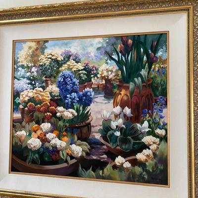 Listed Artist Elizabeth Horning, She paints Oil on Canvas ,LARGE Floral Paintings.