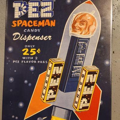 Pez Spaceman Candy Dispenser Advertising Sign