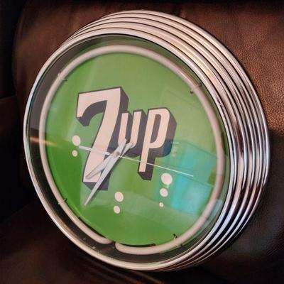 Light up Neon 7up Advertising Sign (does work but are currently looking for an adapter)