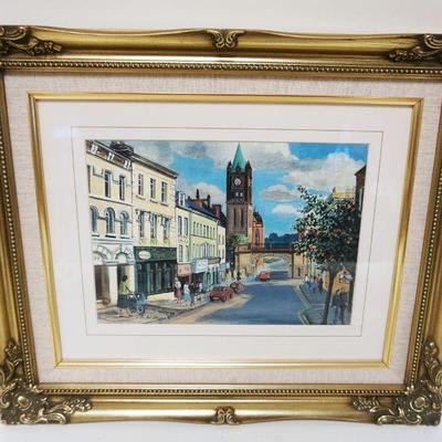 1081	FRAMED & MATTED SIGNED WATERCOLOR OF STREET SCENE, APPROXIMATELY 15 1/2 IN X 18 1/2 IN
