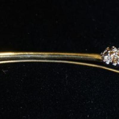1210	18KT 2 TONE GOLD BROOCH, 7.30 DWTS & CONTAINING APPROXIMATELY 1.00 CARATS OF CLEAR & BROWN DIAMONDS, APPROXIMATELY 3 1/4 IN LONG
