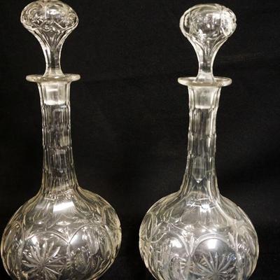 1119	PAIR OF CUT CRYSTAL DECANTORS, APPROXIMATELY 12 1/2 IN
