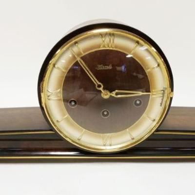 1005	GERMAN MANTLE CLOCK, FRANZ HERMLE IN ART DECO CASE, APPROXIMATELY 5 IN X 23 IN X 9 IN HIGH

