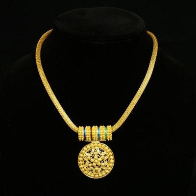 1180	GOLD PLATED NECKLACE W/ GOLD PLATED OVER STERLING SLIDE
