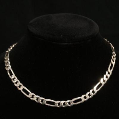 1222	STERLING SILVER CHAIN LINK NECKLACE, APPROXIMATELY 17 IN LONG, 1.466 OZT
