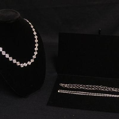 1284	3 STERLING SILVER NECKLACES, LONGEST APPROXIMATELY 23 IN, 1.765 OZT
