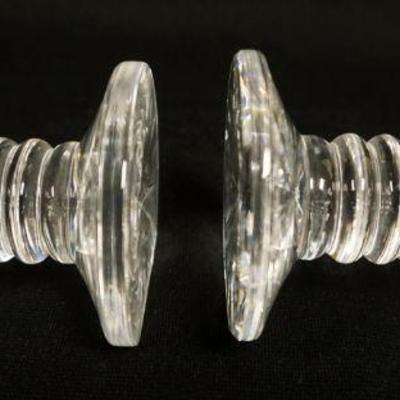 1131	WATERFORD LEAD CRYSTAL PAIR OF KNIFE RESTS, APPROXIMATELY 3 1/4 IN X 3 IN HIGH
