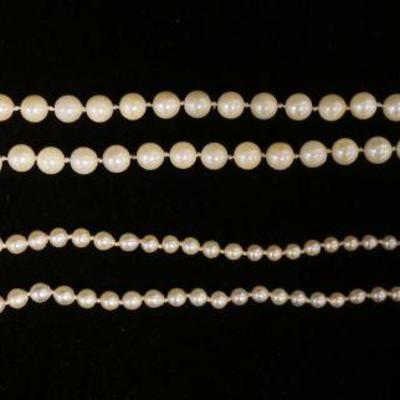 1272	2 SINGLE STRAND PEARL NECKLACES, ONE CLASP IS 14K & ONE CLASP IS 10K, BOTH APPROXIMATELY 18 IN LONG
