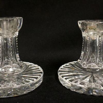 1144	WATERFORD LEAD CRYSTAL CANDLESTICKS, APPROXIMATELY 4 1/2 IN
