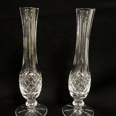 1124	WATERFORD LEAD CRYSTAL PAIR OF BUD VASES, APPROXIMATELY 9 1/4 IN HIGH
