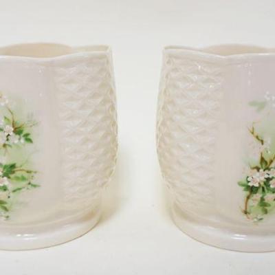 1061	DONGLE IRISH PARIAN CHINA VASES, APPROXIMATELY 4 IN X 4 1/2 IN HIGH
