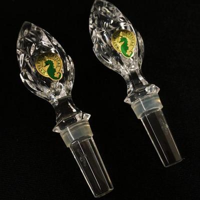 1122	2 WATERFORD LEAD CRYSTAL WINE BOTTLE STOPPERS, APPROXIMATELY 6 IN
