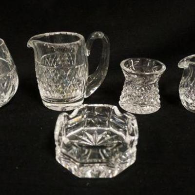 1135	WATERFORD LEAD CRYSTAL 7 PIECE ASSORTED LOT INCLUDING PITCHERS, VASES, ETC, LARGEST APPROXIMATELY 4 IN HIGH
