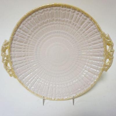 1046	BELLEEK IRISH CHINA, DOUBLE HANDLED TRAY, GEEN MARK, APPROXIMATELY 11 1/4 IN
