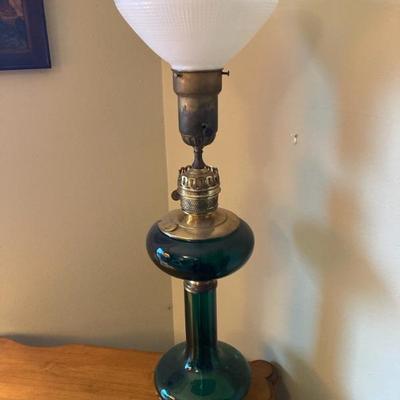 Antique Oil Lamp, Electrified