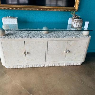 Glass top Stone Cabinet SOLD to VIP