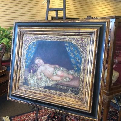 Beautiful Signed Antique Painting By D. Mendoza