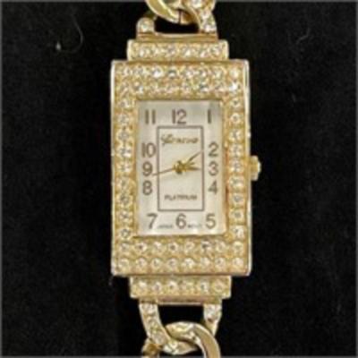 Beautiful Geneva Platinum Watch- Needs battery