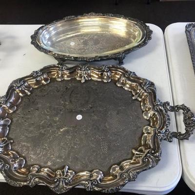 Very Nice Silver Antique Trays