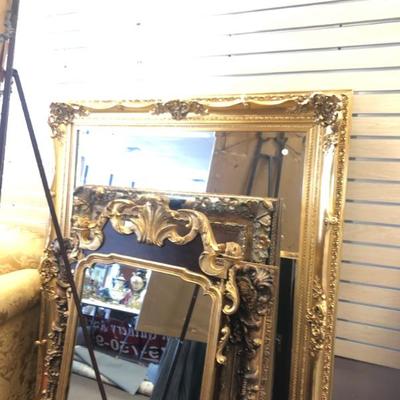 Beautiful Antique Gilt Orante French Wall Mirrors. 