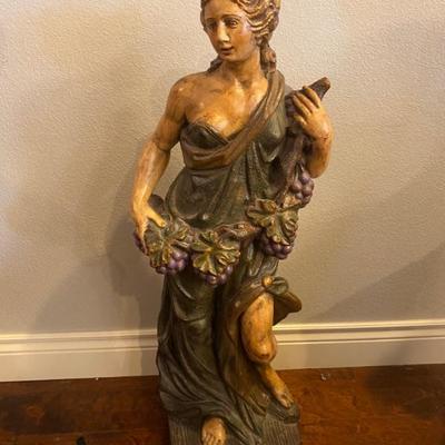 LOVELY 36 INCH ANTIQUE GODDESS STATUE