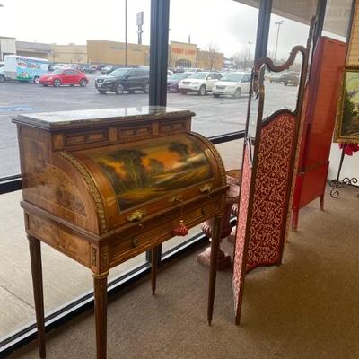 BEAUTIFUL ANTIQUE BURL WOOD VICTORIAN DESK