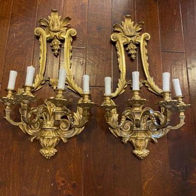 Beautiful Antique Gilt Candle holders