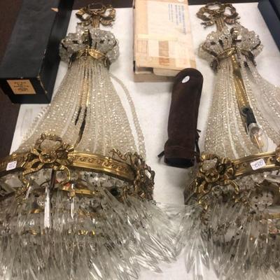 Antique Crystal Wall Sconces