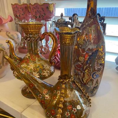 Very Nice Spanish Royi Painted Pitchers & Vases