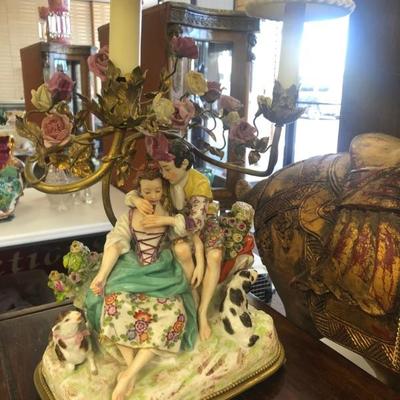Beautiful Capedimonte French Italian Candleholders