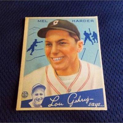 Lot 1a
1934 Goudey #66 Mel Harder rookie card, Cleveland Indians