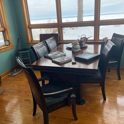 dining table one captain chair 4 side chairs with leaf