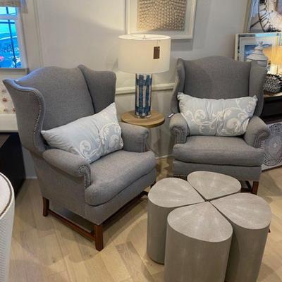 Charvcaol flannel chairs and made goods coctail ltable 