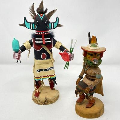 Hopi Kachina/Katsinas Dolls- Broad Face Cow by F. Bega and Antelope by Tawyeska