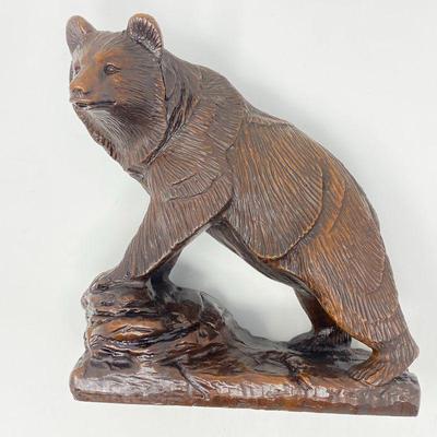  Beautifully Carved Six-Inch Brown Bear Resin Statue