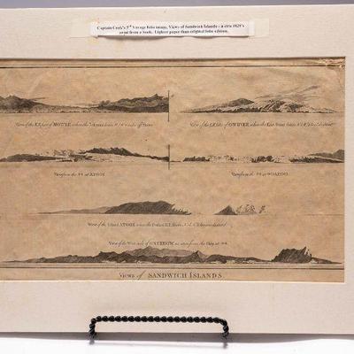 WAC091 Circa 1820s Print Captain Cook's 3rd Voyage Folio 