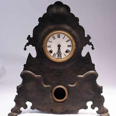 WAC071 19th Century Victorian Cast Iron Mantle/Shelf Clock 