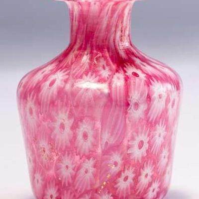 WAC004 Lovely Vintage Handblown Murano Millefiori Art Glass Petite Bud Vase 