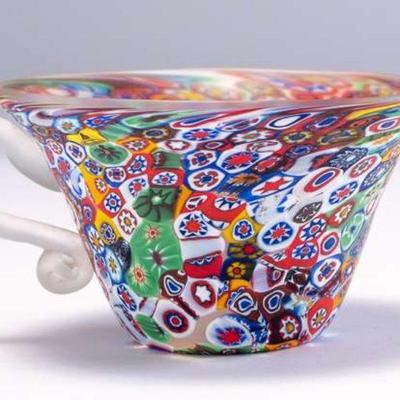 WAC007 Another Handblown Murano Millefiori Mosiac Glass Tea Cup 