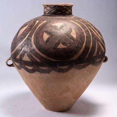 WAC067 Very Rare Extra Large Chinese Neolithic Painted Pottery Vessel w/COA 
