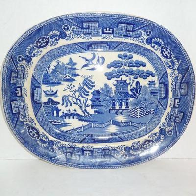 Large antiq platter WILLOW
