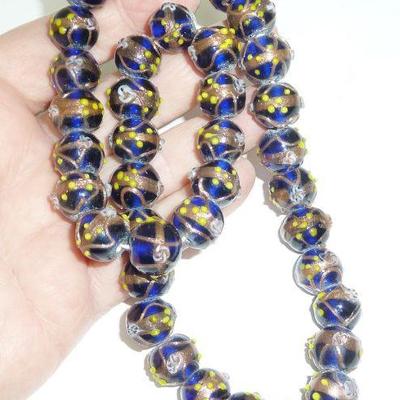 art glass large bead strand