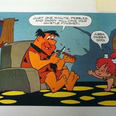 1290	THE FLINTSTONES 1968 NUMBERED 372/500 COLORED CARTOON LITHOGRAPH, APPROXIMATELY 14 IN X 20  IN
