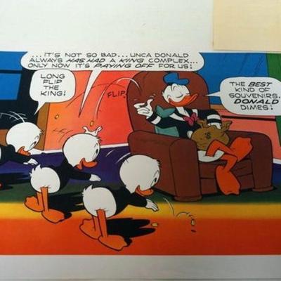 1289	DONALD DUCK 1968 NUMBERED 437/500 COLORED CARTOON LITHOGRAPH, APPROXIMATELY 14 IN X 20 IN
