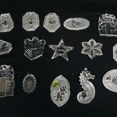 1253	20 PIECE LOT OF ASSORTED WATERFORD LEAD CRYSTAL DECORATIONS
