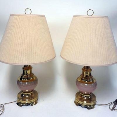 1249	PAIR OF BRASS 28 IN HIGH TABLE LAMPS
