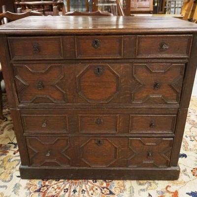 1060	ANTIQUE OAK 2 PART CHEST, 4 DRAWER, APPROXIMATELY 24 IN X 42 IN X 38 IN HIGH
