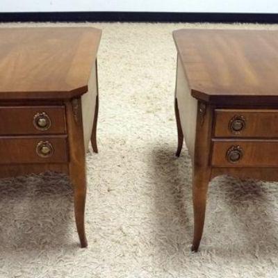 1169	PAIR OF BRANDT WALNUT 1 DRAWER RED CHAIR SIDE STANDS, APPROXIMATELY 22 IN X 27 IN X 21 IN H
