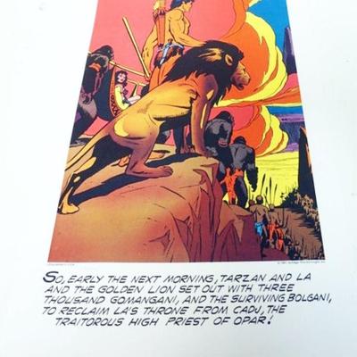 1286	TARZAN OF THE APES 1967 NUMBERED 296/500 COLORED CARTOON LITHOGRAPH, APPROXIMATELY 14 IN X 20 IN
